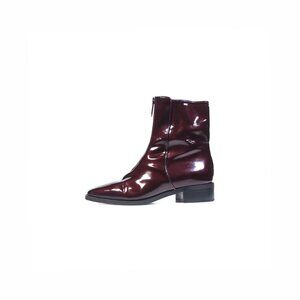 Aquatalia Boots 'Tenley' Waterproof Wine Patent Leather Ankle Boots Size 6